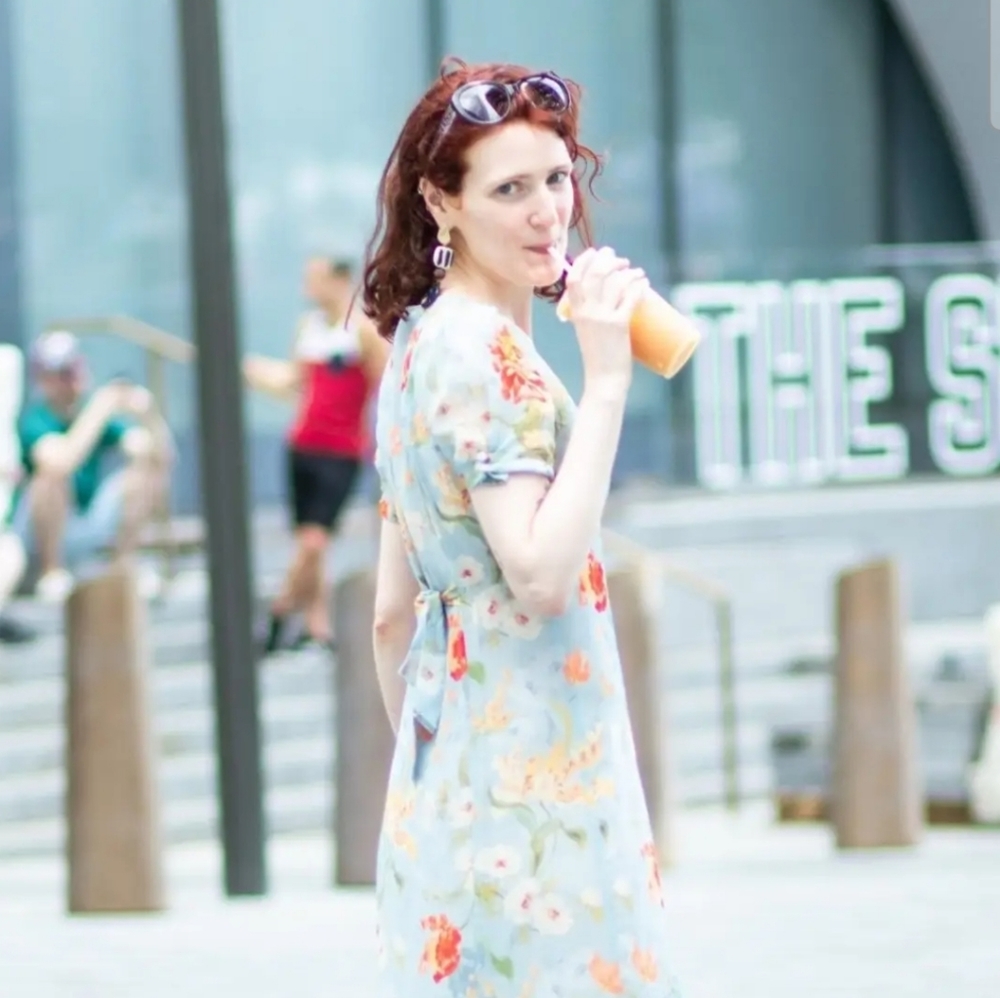 Zara Light Blue Floral Dress
